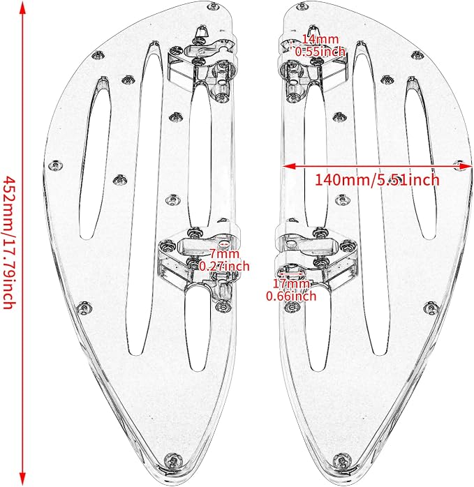 Front Floorboard Driver Rider Footboards Passenger Footboards Brake Arm Pedal Lever Heel Toe Shift Lever Fit for Harley Touring Road King Street Glide 2014-2025 Sportster Dyna Chrome