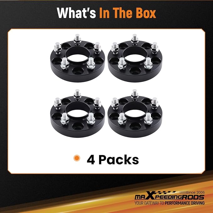 maXpeedingrods 5x4.5 Wheel Spacers 1” for Ford Mustang 1994-2014, Forged 5x114.3mm for Ranger 1983-2012, for Explorer 1990-2010, for Crown Victoria 1992-2011, 70.5mm Hub Bore 1/2"x20 Studs