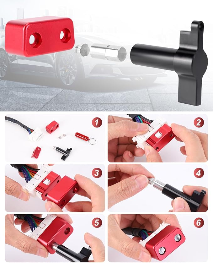 OBD Lock OBD2 Port Locking Tool, Metal OBD Port Protector for Cars, SUV, Trucks, OBD-II Anti Theft Protector Antitheft Accessories (RED)