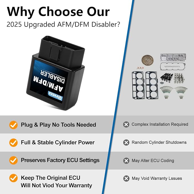 AFM Disabler 5.3 Silverado 1500 2010-2018, AFM/DFM Delete Device for Chevy GMC 4.3L 5.3L 6.0L 6.2L V6 V8, Active Fuel Management Disabler (Fits Sierra Yukon Tahoe Escalade etc) - Plug & Play