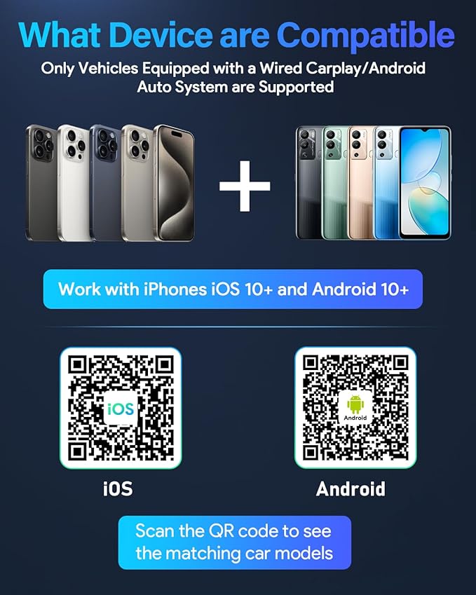 Simple CarPlay Wireless Adapter, Plug & Play in 3-5 Sec, 5.8GHz Stable Connection, Easy Wireless CarPlay & Android Auto Adapter for Any Car