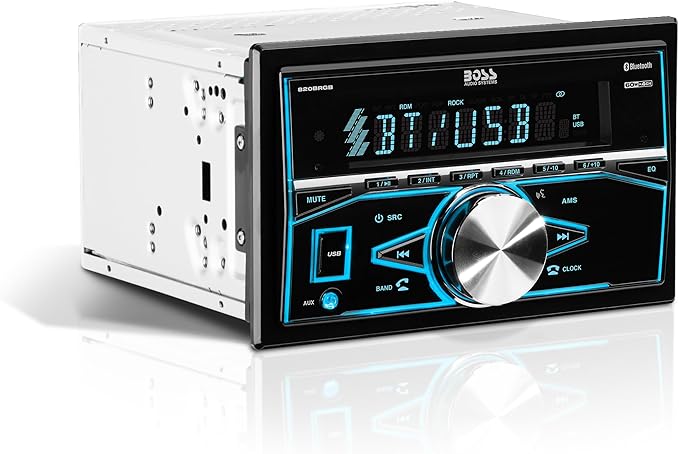 BOSS Audio Systems 820BRGB Car Stereo - Double Din, Bluetooth, No CD DVD Player, AM/FM Radio Receiver, Multi Color Illumination, Aux in, USB