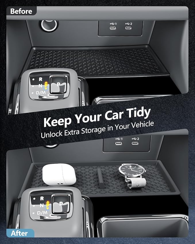 SKTU 2-Pack for 2026 Nissan Pathfinder Center Console Organizer for 2026+ Nissan Pathfinder SV Console Tray & Wireless Charging Mat Nissan Pathfinder 2026 Accessories ABS Tray (Only for Pathfinder SV)
