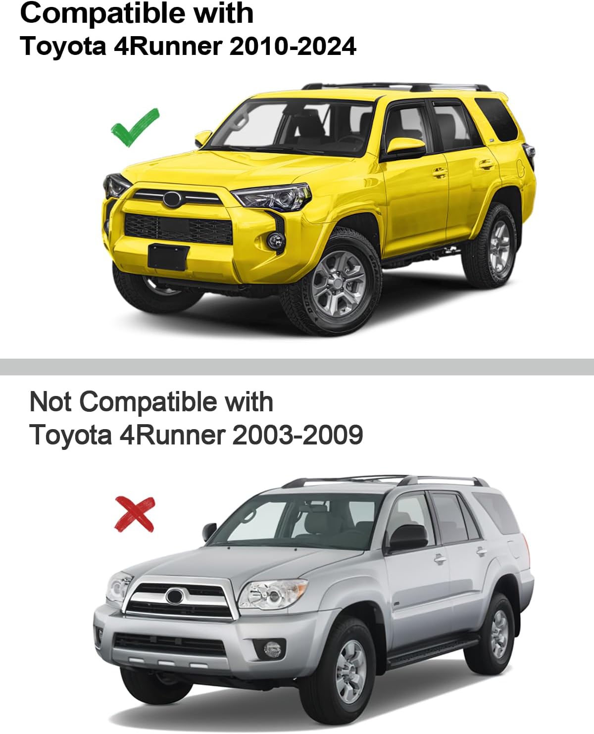 in-Channel Window Rain Guards Fit for Toyota 4Runner 2010-2024 Extra Durable Window Deflectors Vent Visors Shades Exterior Car Accessories Visors Rain Guards - 4 pcs