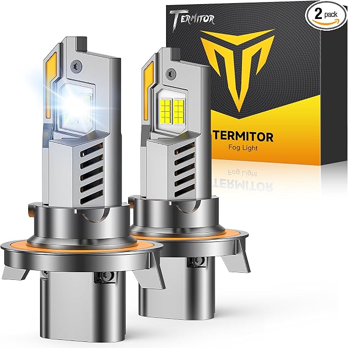 Termitor H13/9008 Light Bulb, 50,000LM, 6500K Pure White, Pack of 2 | 1:1 Halogen Size, IP68 Waterproof, 3-Min Quick Install, 9008/H13 Light For UTV ATV Offroad Vehicles