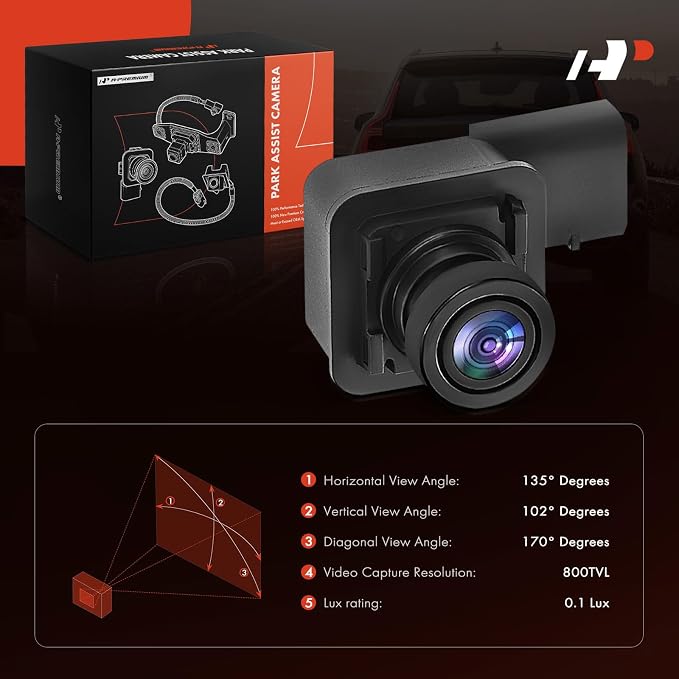 A-Premium Rear View Backup Camera C.A.P.A. Compliant Compatible with Ford | Parking Camera for F-150 2018-2020 - Replace# FO1960166C, JL3C19G490-B, JL3Z19G490L