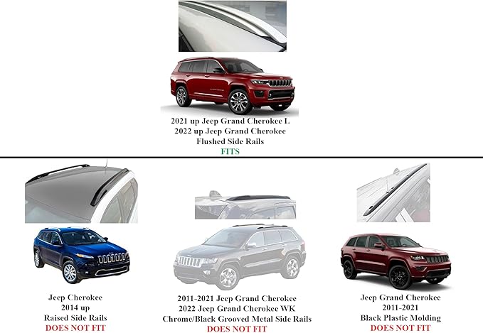BRIGHTLINES All Metal Crossbars Roof Racks Compatible with 2022-2026 Jeep Grand Cherokee & 2021-2026 Jeep Grand Cherokee L for Kayak Luggage Ski Bike Carrier