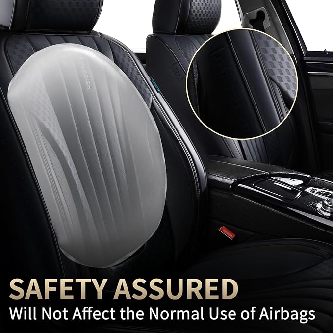 FLORICH Car Seat Covers, Premium Leatherette Car Seat Cushions Full Set, Black Seat Covers for Cars Front Seats and Back, Automotive Seat Protectors Universal Fit for Most Sedans Cars SUV Trucks