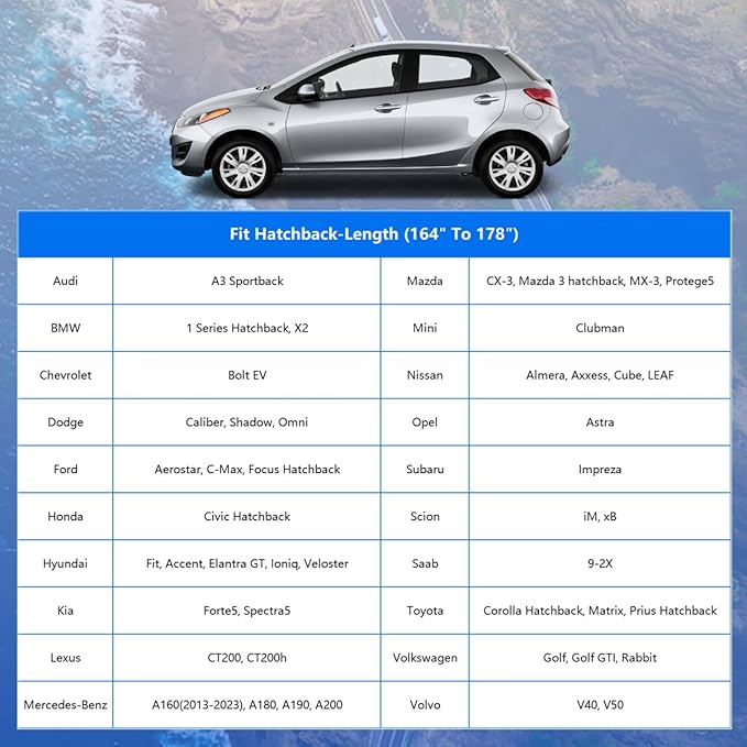GUNHYI Car Cover for Automobiles All Weather Waterproof, Universal Fit Honda Civic Hatchback, Ford Fiesta, Volkswagen Golf, Toyota Matrix, Chevy HHR, Chrysler PT Cruiser etc.