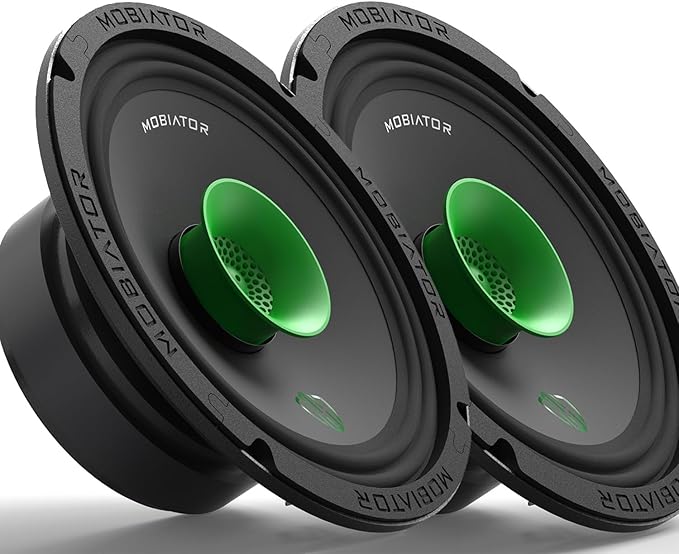 MB-M65T 6.5" 2-Way Pro Audio Midrange Coaxial Speakers, 360W Max, 4-Ohm, 1.5" Voice Coil, with Built-in Bullet Tweeters, Easy to Install in Cars/Trucks/Doors (Pair)