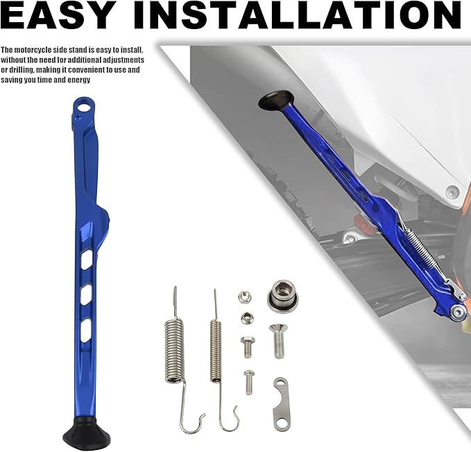 Dirt Bike Parking Side Stand Kickstand Kit,Motorcycle Kickstand Side Stand Springs Support Stand For EXC EXCF XCW XCF-W XC XCF 125 150 250 300 350 450 2023 2024(Blue)