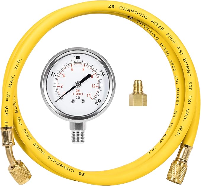 Engine Pressure Diagnostic Test Kit for 2003-2007 Ford 6.0L Powerstroke F-Series (F250 F350 F450 F550) & E-Series – Gauge with Extended Hose