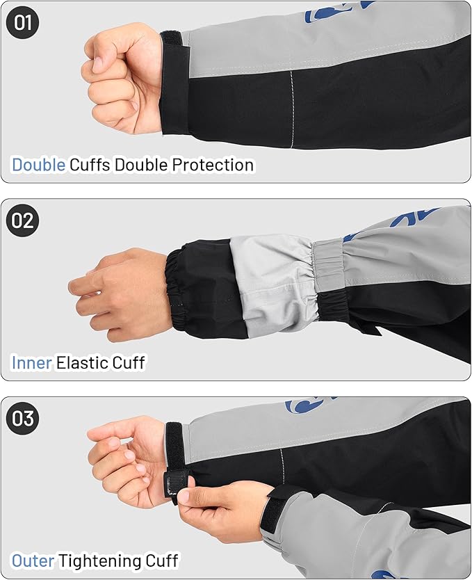 Oumurs Motorcycle Rain Suit For Men & Women Waterproof Motorcycle Rain Gear Fishing Riding Golf Working Bike Hunting Camping Rain Coat, Lightweight Nylon Reflective Rain Jacket Rain Pants