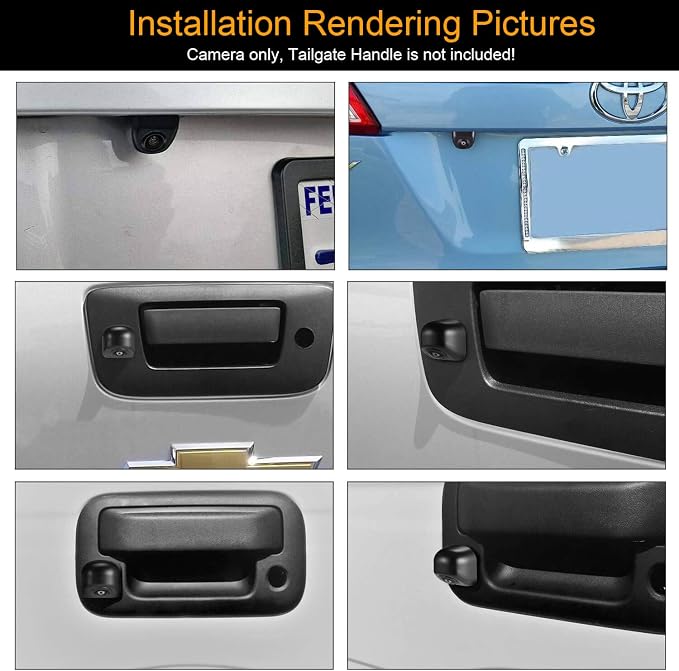 NATIKA Chrome Backup/Front View Camera,IP69K Waterproof Good Night Vision HD and Super Wide Angle Metal OEM Style Chrome Reverse Rear View Backup Camera for Cars Pickup Trucks SUVs RVs Vans (Chrome)