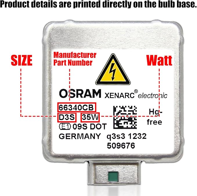 Osram Xenarc D3S Cool Blue 66340CB HID Xenon Headlight Bulbs 42V 35W 5500K Made in Germany | Pack of 2