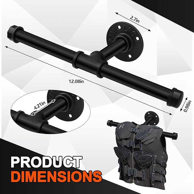 Yaocom Weight Vest Hanger Wall Mount Heavy Duty Tactical Gear Police Vest Holder Motorcycle Helmet Rack Stand for Gym Home Garage Train Armor Breastplate Backpack Organizers