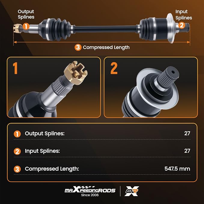 maXpeedingrods Rear CV Axle Shaft Assembly for Arctic Cat 2004-2014 400 450 500 550 650 700 1000 Thunder, Left or Right Side Replace# 1502-938 0502-811 1502-343 1502-798