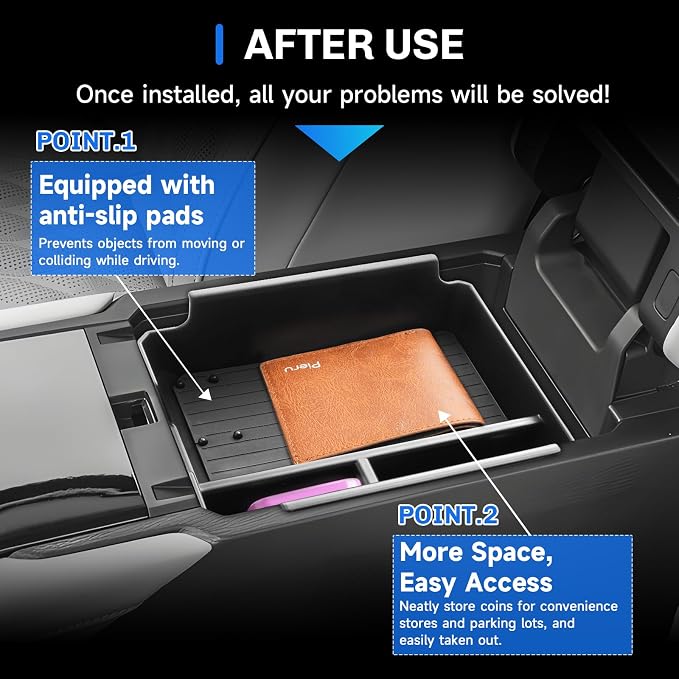 SXCY 3PCS for 2025 2026 Mitsubishi Outlander [Gas] Console Organizer+Cupholder+Charging Mat for 2025 2026 Mitsubishi Outlander Accessories 2026 Outlander Console Organizer Armrest Tray [Not for Sport]
