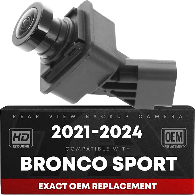 Rear View Backup Camera, Reverse Park Assist - Compatible with 2021-2024 Ford Bronco Sport - OEM M1PZ19G490A, FO1960187