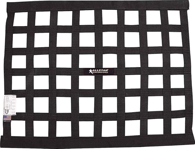 Allstar Performance ALL10285 Black 18" High x 24" Wide Rectangular Border Style Mount Ribbon Window Net