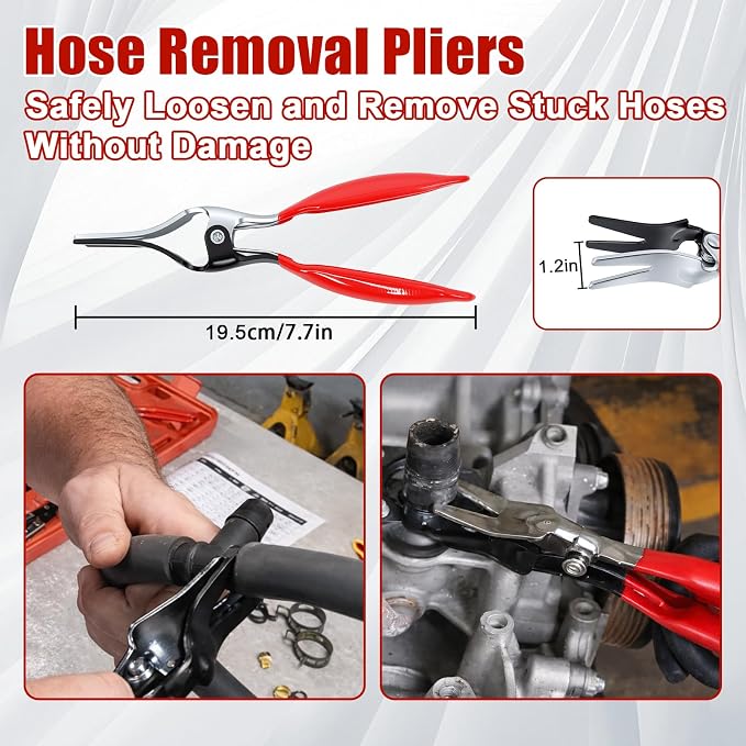 Ketofa 8-Piece Fuel Line Disconnect Tool Set, Hose & Fuel Line Clamp and Remover Pliers, Relay Puller, Panel Clip, Trim Clip & Push Pin Removal Tools, Fuel Filter Caliper for Automotive Repair
