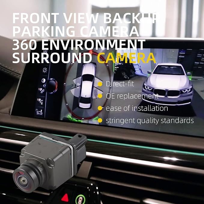 Dasbecan Front Camera Compatible with Audi A4 A5 Q3 Q5 S4 S5 Bentley VW Atlas Porsche Skoda Seat Replace# 5Q0980546A 5Q0 980 54 6A V15-74-0039 5Q0-980-546-A 5Q0 980 546 A PO1260100