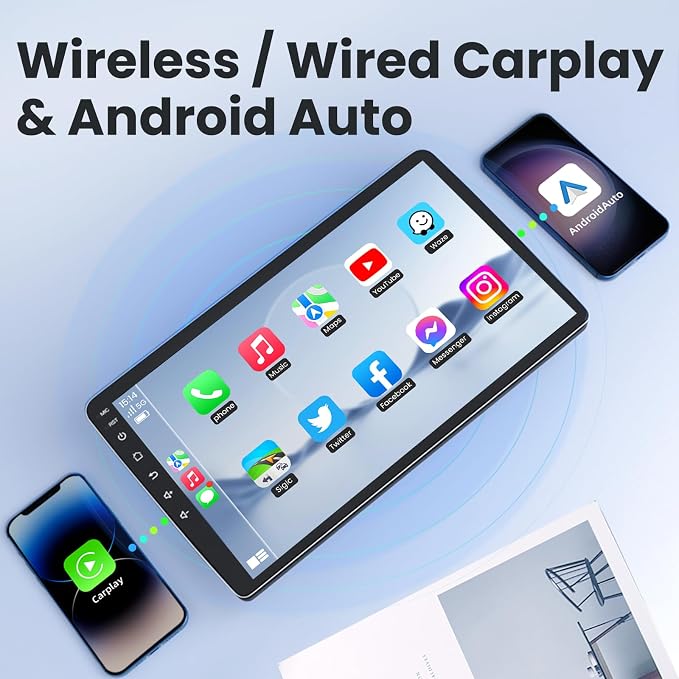 [4Core+64GB] Car Radio Stereo for Jeep Patriot Compass 2010 2011 2012 2013 2014 2015 2016: 10" 1280 * 800 HD Touch Screen Replacement with CarPlay Android Auto Bluetooth Backup Camera 5GWIFI GPS
