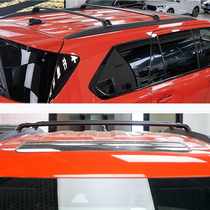 Roof Rack Cargo Basket & Roof Rack Cross Bars for Toyota Sequoia 2023 2024 2025 2026 Roof Luggage Carrier Kit Aluminum Black