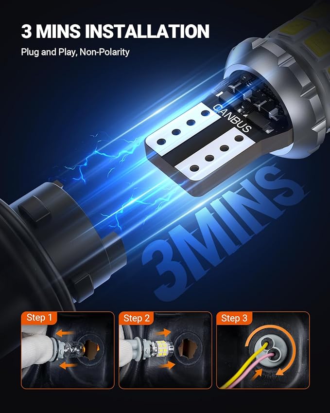 SEALIGHT 2026 Latest 921 LED Bulb, 700% Super Bright 912 T15 Led Reverse Light, Canbus Error Free 906 904 916 W16W LED Bulbs, 6500K White, Non-polarity, Automotive Back Up Light Assemblies, 2PCS