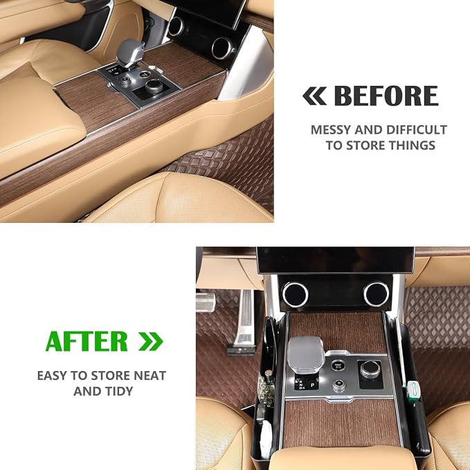 Car Shifter Storage Box, Gear Shift Console Side Tray Organizer Compatible with Land Rover Range Rover Vogue L460 2023-2026 Interior Storage Accessories (Left+Right)