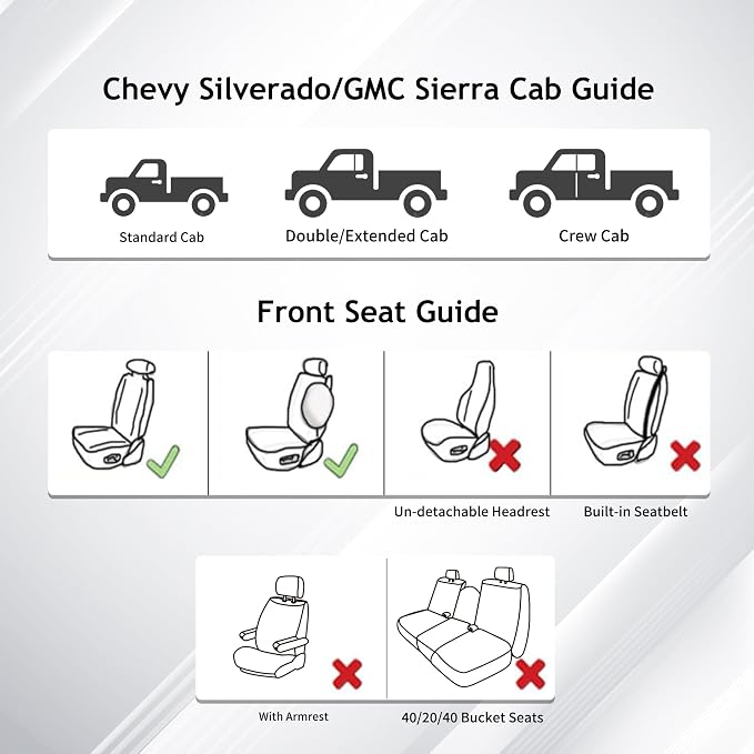 Huidasource Fit for Brown Chevy Silverado/GMC Sierra Front Seat Covers, Thickened Perforated Nappa Leather Front Truck Seat Covers 2007-2025 1500, 2015-2025 2500HD 3500HD Crew Double Extended Cab