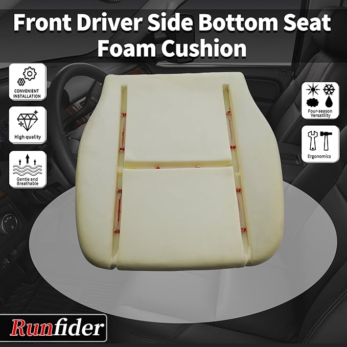 Driver Side bottom Replacement Seat Foam Cushion Seat Foam Pad Compatible with Chevy Avalanche Silverado Suburban Tahoe GMC Sierra Yukon 2007 2008 2009 2010 2012 2013 2014