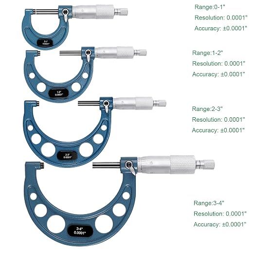 HDLNKAK Outside Micrometer Set 0-4" +Digital Bore Gauges Set 2"-6"/0.0005", Wide Selection of Anvils, Applications in Engines Cylinder Precision Measurement
