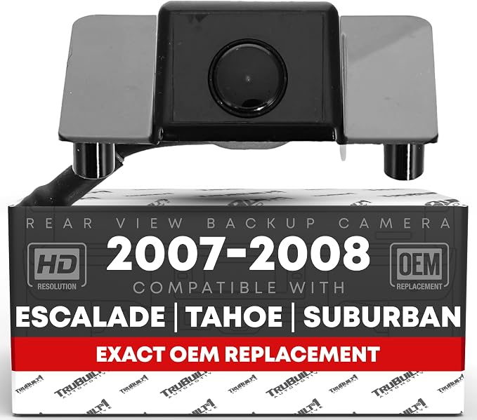 Rear View Backup Camera - Compatible with 2007-2008 Chevrolet Tahoe, 07-08 Suburban 1500, 07-08 Suburban 2500; 2007-2008 GMC Yukon; 07-08 Cadillac Escalade ESV - OEM 15173619, 590-076, GM1960104