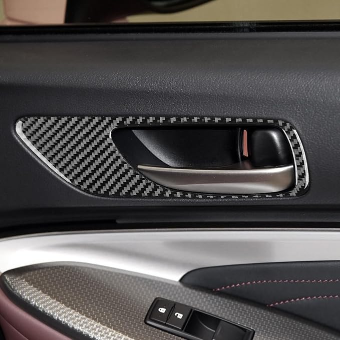 Soft Carbon Fiber Car Interior Door Handle 2/Piece Decorative Sticker for Lexus RC300 350 200T 15-24 Carbon Fiber Interior Accessories
