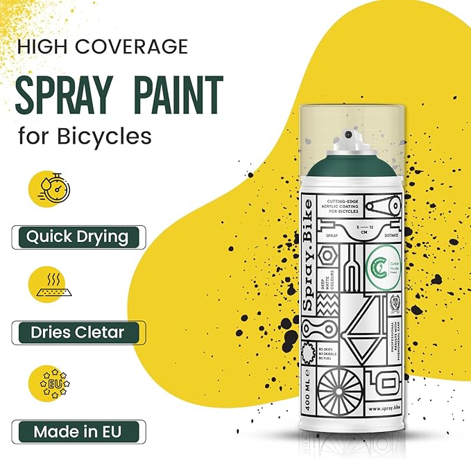 Spray.Bike Spray Paint | Designed Mainly for Bicycles | Multi-Use Acrylic Spray Paint for Metal, Plastic | High Coverage Bike Paint, 400ml, Greenwich