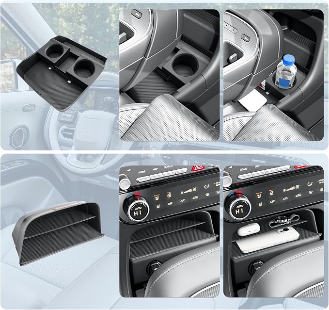 BIBIBO 2Packs for 2026 Hyundai Palisade Center Console Organizer 2026 Hyundai Palisade (SE, SEL, SEL Convenience, SEL Premium, XRT Pro, Limited, Calligraphy)Under Console Insert Tray+Divider Organizer