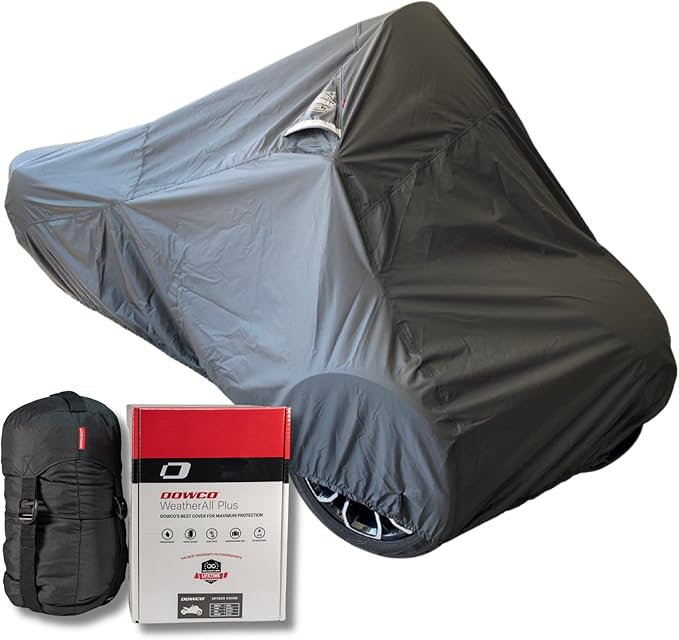 Dowco Indoor/Outdoor Motorcycle Cover Fits Can-Am Spyder RT Models 2020 And Newer - Guardian WeatherAll Plus - Black -All Season professional Grade, Waterproof, UV Protection, Heat Safe, Breathable