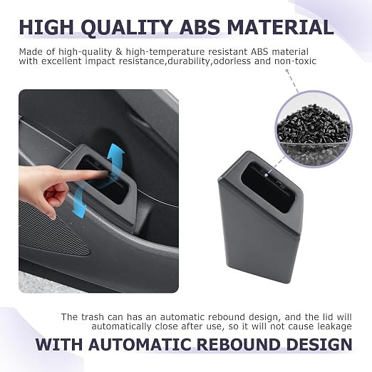 LUWU Car Trash Can Compatible With Toyota Corolla Cross 2022-2025 - Interior Accessory With Lid, Portable Mini Dustbin, Leak-Proof Garbage Bin 2PCS