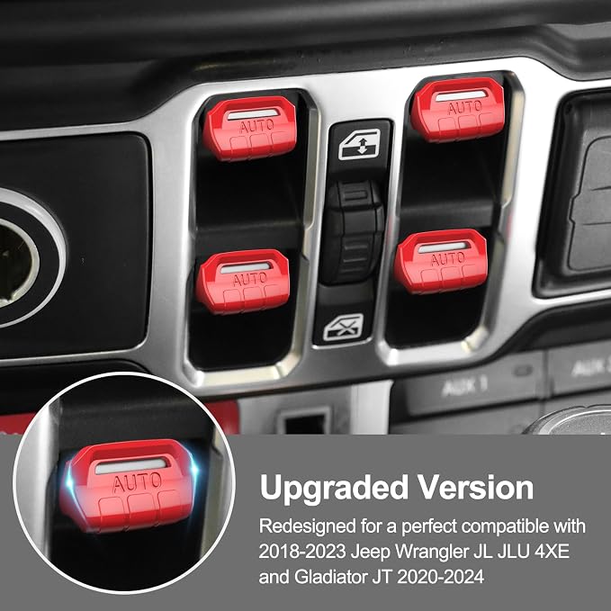 DIAMOOKY Center Console Organizer & Window Switch Button Cover for Jeep