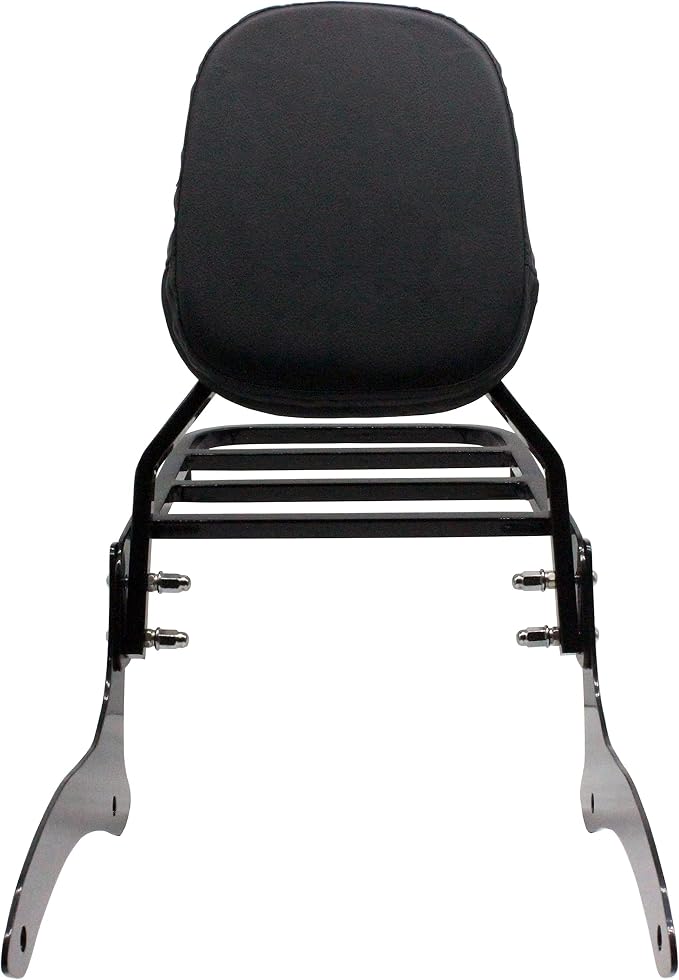 YHMOTO Sissy Bar Backrest + Luggage Rack Combo Fits for 2000-2011 Yamaha V-Star XVS 1100 Classic Dragstar XVS 1100 Classic (Black)