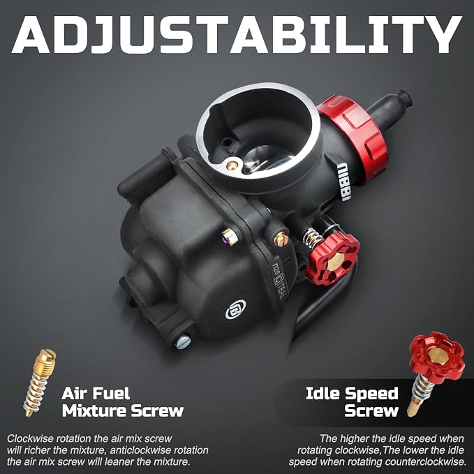 NIBBI Carburetor PE26,26mm Carburetor fit 200cc Motorcycle Engine with Carb Jets - For Dirt Pit Bike Mini Bike Motocross GY6