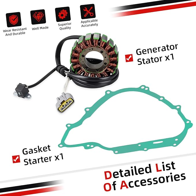 Generator Stator Coil & Gasket For Yamaha Grizzly Kodiak 700 YFM700 YFM700K 2016 2017 2018 B16-H1410-00-00