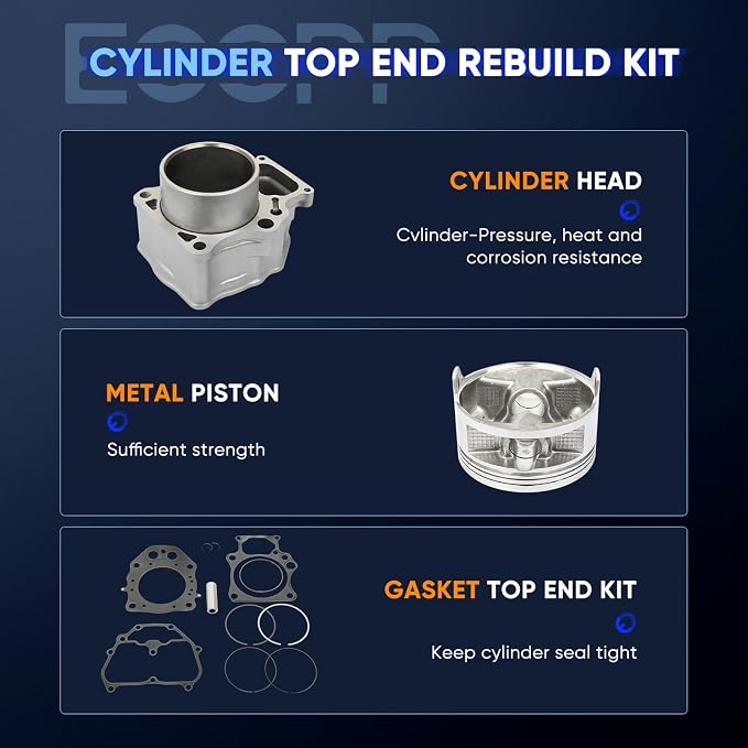 ECCPP Cylinder Piston Ring Gasket 2007-2018 for Honda for Rancher 420 Cylinder Piston Gasket Top End Kit for 13010-HP5-600