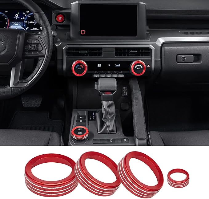 for Toyota Tacoma 2024+ 4Runner 2025+ 8" Screen Gear Shift Knob Head Cover & Air Conditioner Knob Cover