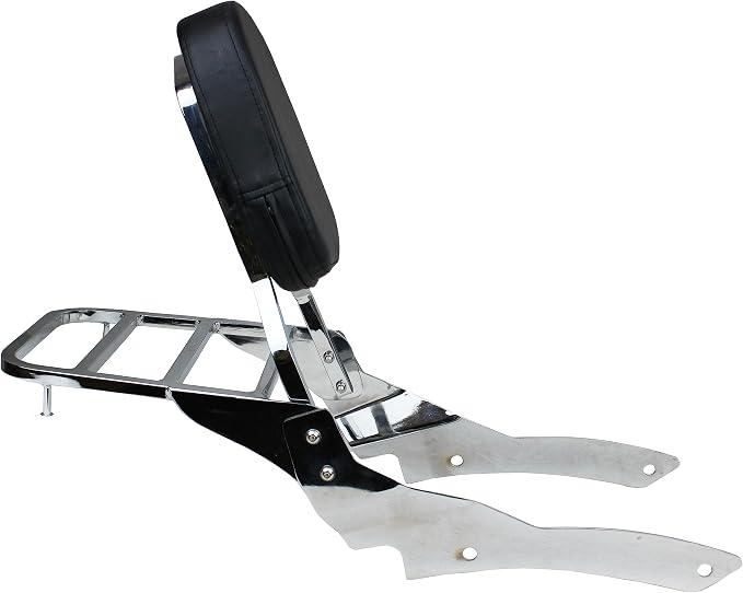 YHMOTO Motorcycle Sissy Bar Backrest with Luggage Rack For Yamaha VStar 650 400 DS650 Custom DS400 V star 1996-2017 (Chrome)