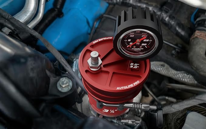 AutoLine Pro 3.25" (83mm) Premium BoostCap Turbo Boost Leak Tester - 6061 Billet Aluminumst Cap - 30 PSI Gauge - Detects Intercooler, Charge Pipe & Intake Leak