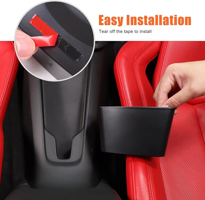 CHEAYAR Rear Waterfall Storage Box Compatible with Chevrolet Corvette C8 2020-2026, Car Center Console Seat Pocket Storage Box Organizer Extension Insert Accessories