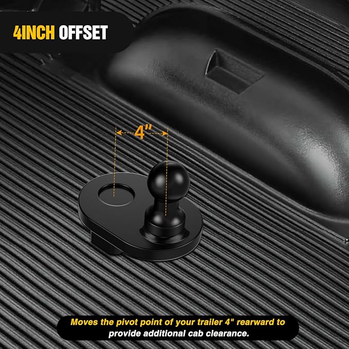 Nilight Gooseneck Ball Extender - GNXA4085, 4" Offset Ball Compatible with B&W Trailer Hitches Turnoverball Heavy Duty 2-5/16 Inch Ball 20000 lbs GTW 5000 lbs VTW