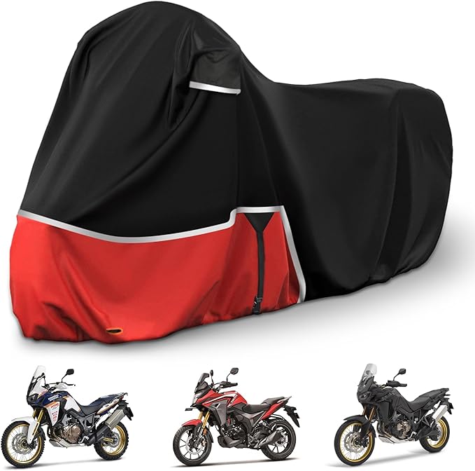 Waterproof Motorcycle Cover Replace for Honda Adventure Model, 420D Oxford Cloth Honda Africa Twin,CRF250f, CRF300l and NC750X/CB500X/XR150L Motorcycle Cover for Snow Rain Dust Protection